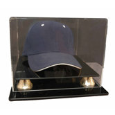 Cap Display with Gold Risers in Acrylic
