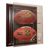 Two Football "Case-Up" Display in Mahogany