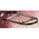 Gourmet Oval Designer Hanging Pot Rack with Grid