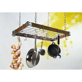 Gourmet Wood Hanging Pot Rack