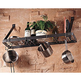 Gourmet Bookshelf Wall Mounted Pot Rack