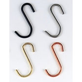 Round, Book Shelf, or Wine Rack Grid or "S" Pot  Hooks (4 Hooks)