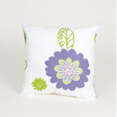 LuLu Flowers Pillow on White Ground