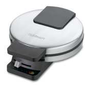 Round Classic Waffle Maker in Brushed Stainless