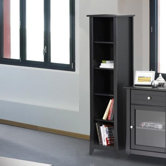 Tuxedo Slim Bookcase in Black Lacquer