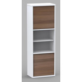 Liber-T Two Door Bookcase in White/Walnut