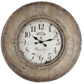 Kensington Clock in Distressed Light Brown with Cream Highlights