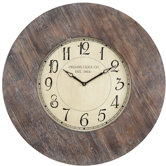 Williston Clock in Distressed Rustic White Wash