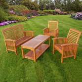 4 Piece Bench Seating Group