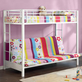 Sunrise Twin over Futon Bunk Bed with Built-In Ladder