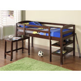 Twin Loft Bed with Desk and Shelf