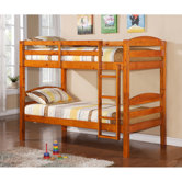 Twin over Twin Bunk Bed with Built-In Ladder