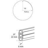 Pre-Bent 90&deg; Curve Two Circuit Monorail