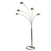 Mushroom 87" Five Light Arc Floor Lamp in Brushed Nickel