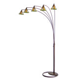 Mission Five Light Arc Floor Lamp in Antique Bronze