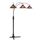 Mica Three Light Arc Floor Lamp in Dark Brown