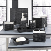 Parc East Bricks Bath Accessory Collection in Black