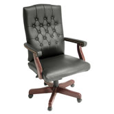 Ivy League High-Back Traditional Vinyl Swivel Executive Chair