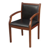 Regent Wood and Leather Guest Side Chair