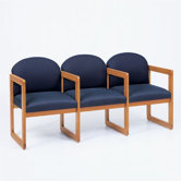 Classic Three Seats with Arm Sled Base