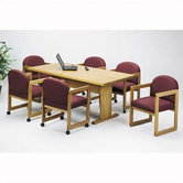Contemporary Series 72" Rectangular Gathering Table with Radius Profile (Trestle Base)