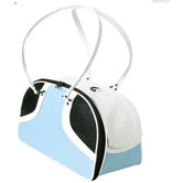 Roxy Pet Carrier in Turquoise and White