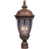 Knob Hill DC Outdoor Post Lantern in Sienna