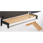 Hanger Style Wall Rack with Oak Shelf Bars