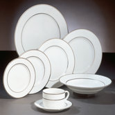 Double Silver Line Dinnerware Set