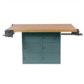 Four Station Workbench with Six Locker Openings