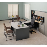 Unity 72" W 4 Drawer Double Pedestal Arc Executive Desk