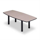 96" Wide Boat Shape Top Conference Table with H Base