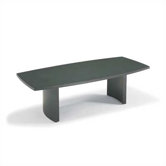 144" Wide Self Edge Boat Shape Top Conference Table with Curve Base