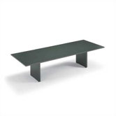 144" Wide T-Mold Rectangle Top Conference Table with Slab Base