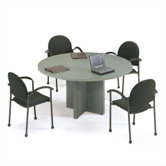 60" Diameter Bull Nose Round Top Gathering Table with X-Base