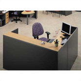 Unity Series 72" x 78" Reception Desk with Matching 2-Drawer Partial Pedestal