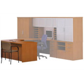 Unity Executive Extended Full Pedestal Corner Desk with 2 File Drawers