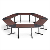 Smart Tables: 30" x 48" Rectangle Thermofused Melamine Conference Table With Fixed Bases and 60 Degree Corner Wedges
