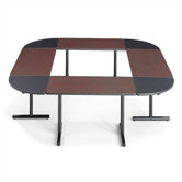 Smart Tables: 24" x 84" Rectangle Thermofused Melamine Conference Table With Fixed Bases and 90 Degree Corner Wedges