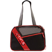 Argo City-Pet Medium Airline Approved Pet Carrier in Black with Red Trim