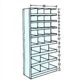 36" Wide Clipper Bin Unit - 29 Openings (w/ Bin Fronts)