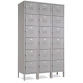 Vanguard Lockers - Six Tier - 3 Sections (Assembled) with optional Slope Top Kit, Front and End Bases