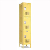Invincible II Lockers - Triple Tier - 1-Section (Assembled)