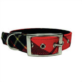 Red Plaid Tiny Dog Collar