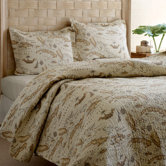 Map Khaki Cotton Quilt Set