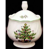 Happy Holidays Sugar Bowl with Lid