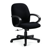 Enterprise Low-Back Pneumatic Office Chair with Fixed Height Loop Arms