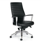 High-Back Leather Managerial Chair with Knee-Tilter
