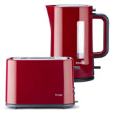 Eco Kettle and 2 Slice Toaster Set in Red