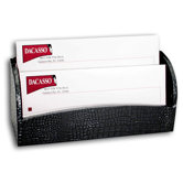 2000 Series Crocodile Embossed Leather Letter Holder in Black